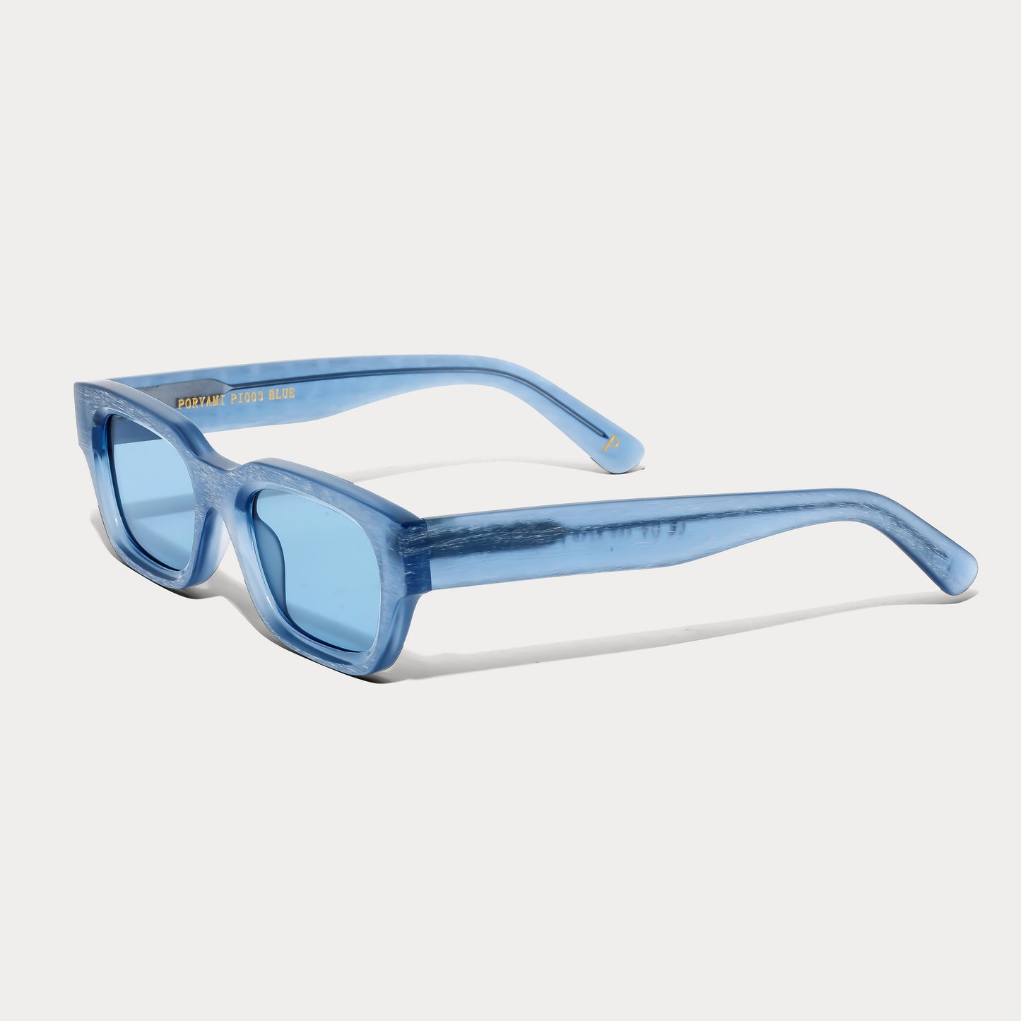 Blue Brushed Acetate Sunglasses